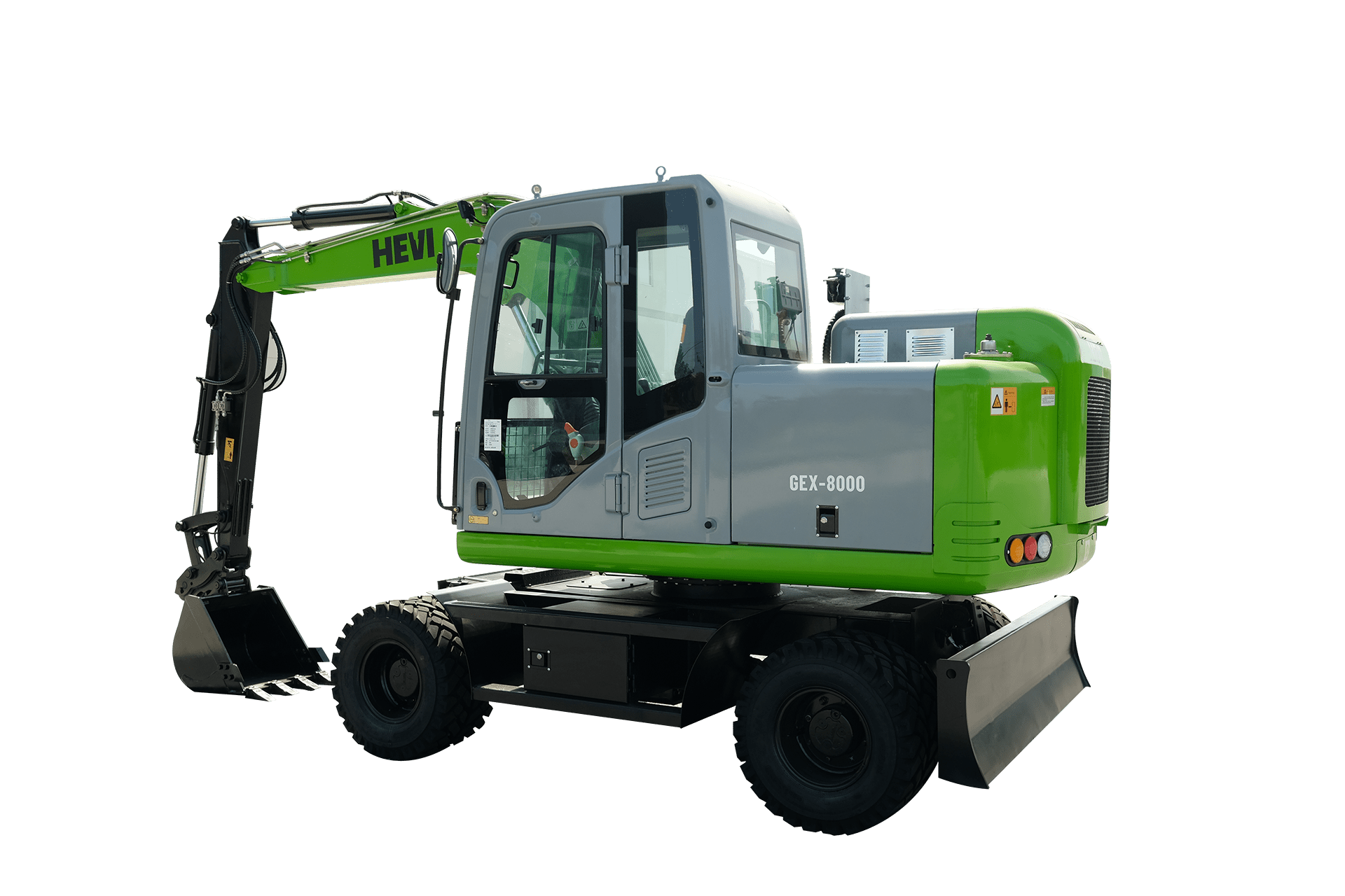 HEVI GEX-8000 green electric excavator.