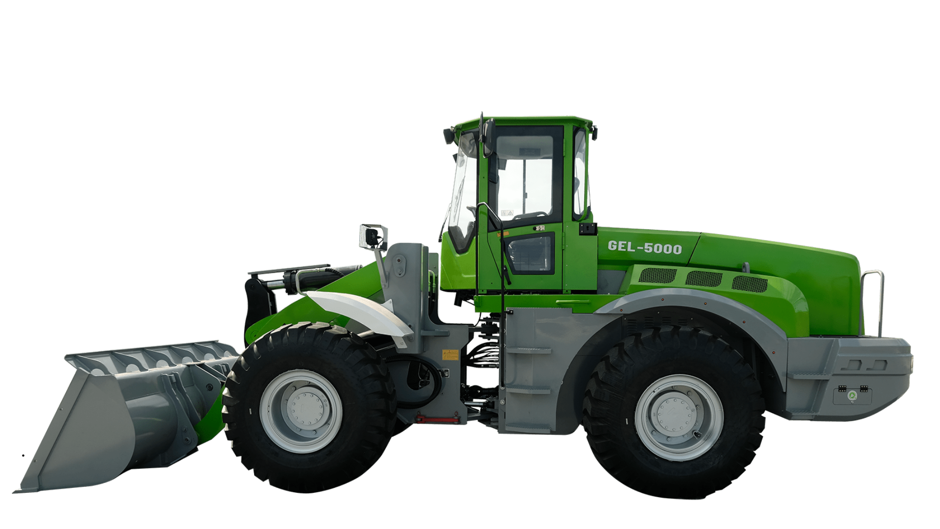 HEVI GEL-5000 green electric wheel loader.