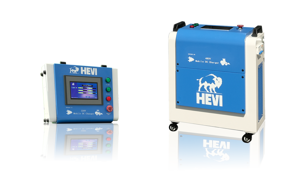 HEVI DCH220-10 & DCH480-30 white and blue electric chargers