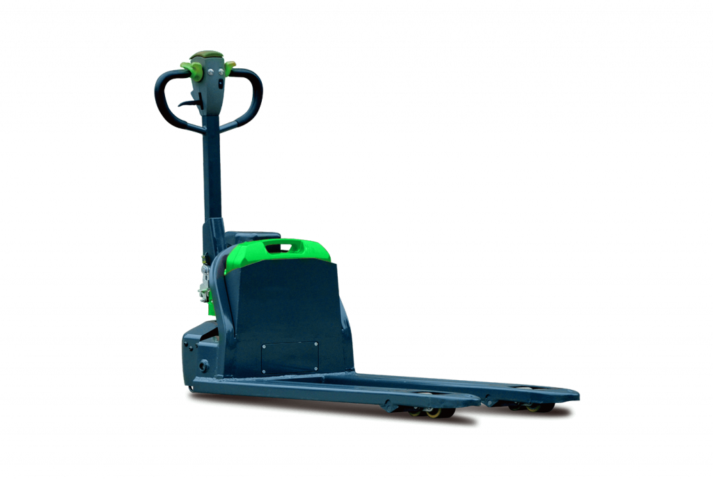 HEVI HPW20N green electric pallet truck.