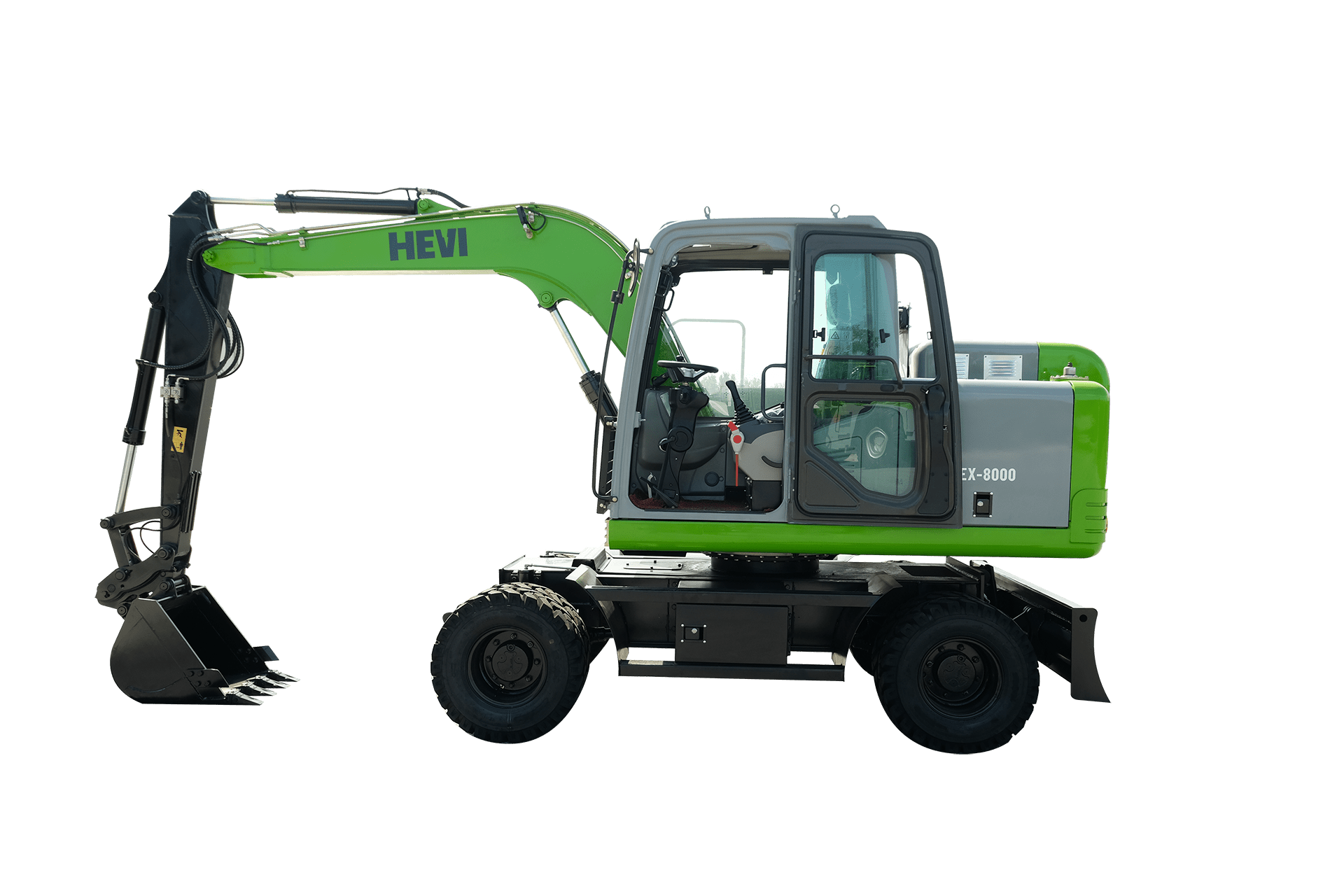 HEVI GEX-8000 green electric excavator.